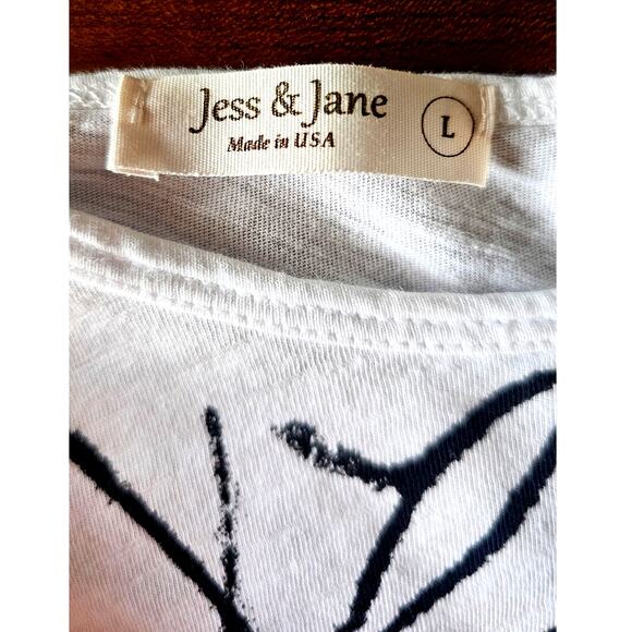 Jess & James Scrolls Asymmetrical Black Scribble Tunic Shirt , Womens Sz L - Picture 7 of 13